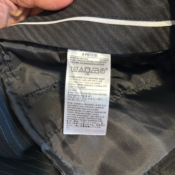 Banana Republic Avery Pinstripe Ankle Length straight cut Dress pants 8 Petite - Picture 7 of 7